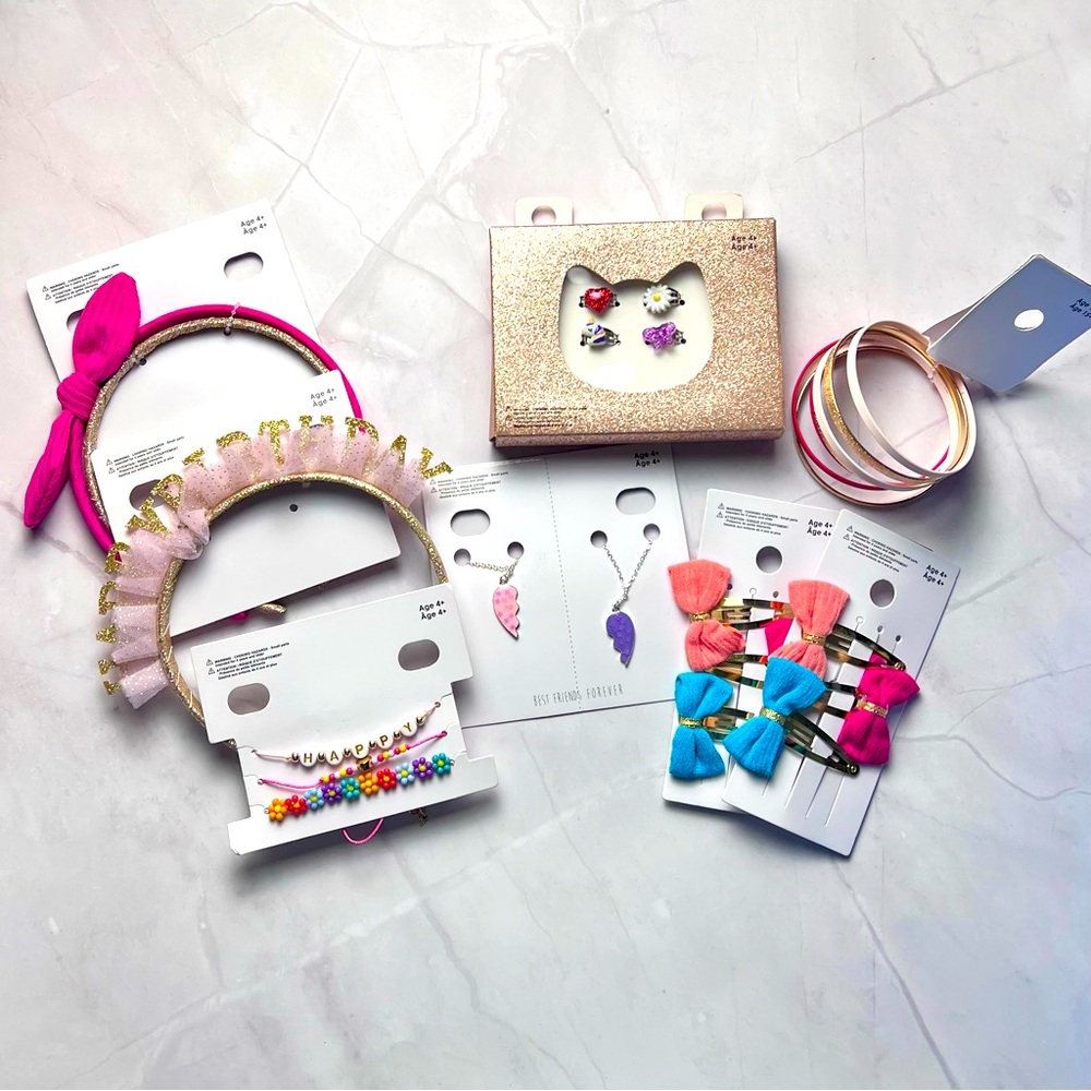 Girls Headbands Bracelets Rings Necklaces Bundle